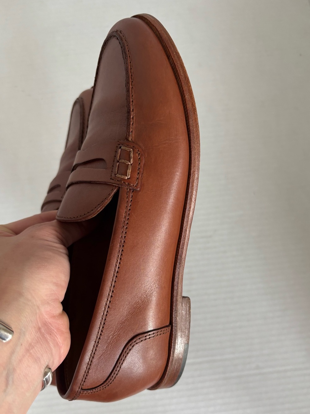 J.CREW Ryan Penny Loafer Women's 6.5 Tan Brown Leather Slip On Flats H8200 - Picture 4 of 10